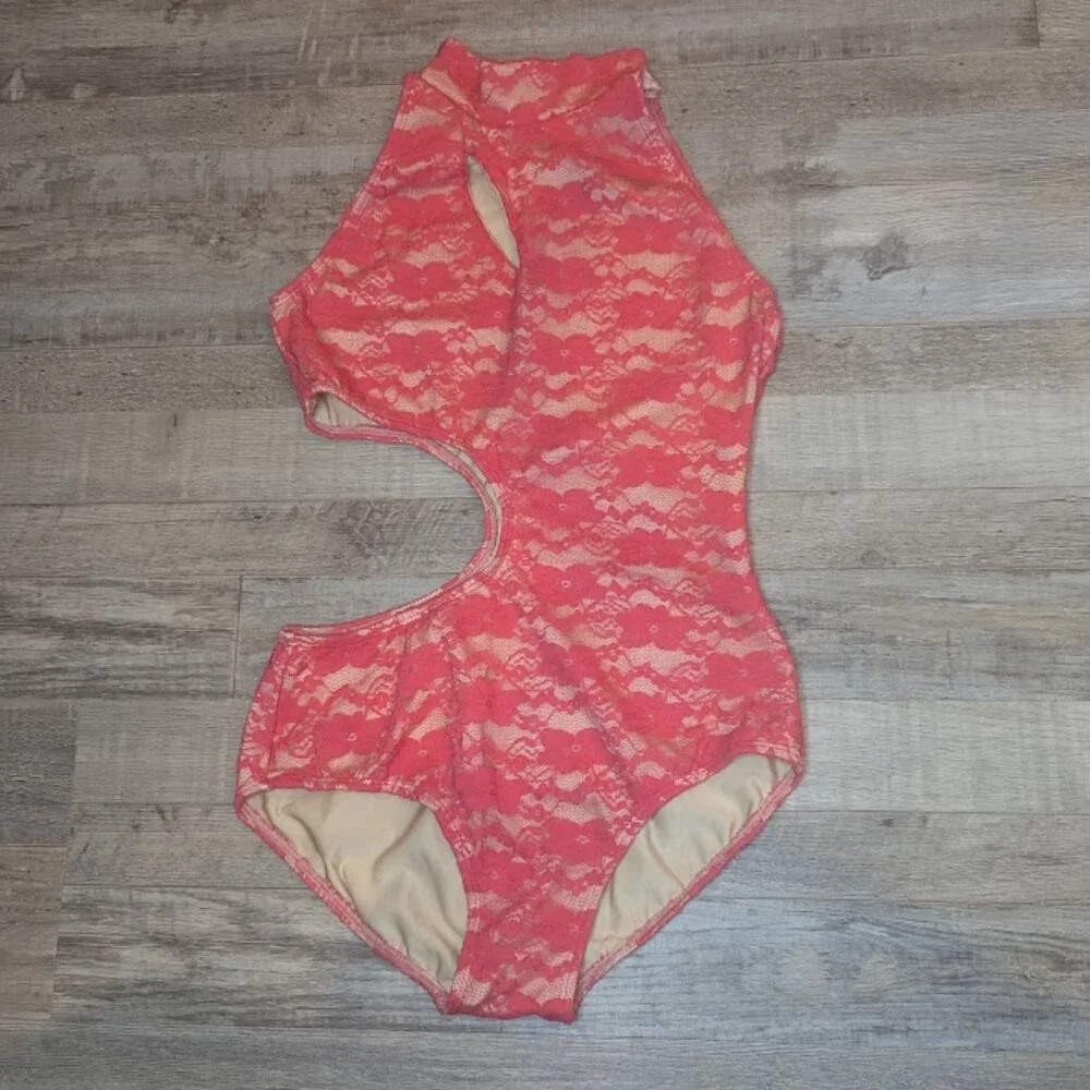 Anchor ActiveWear * The Gala Watermelon Lace Leotard *  Child XL - Picture 2 of 6